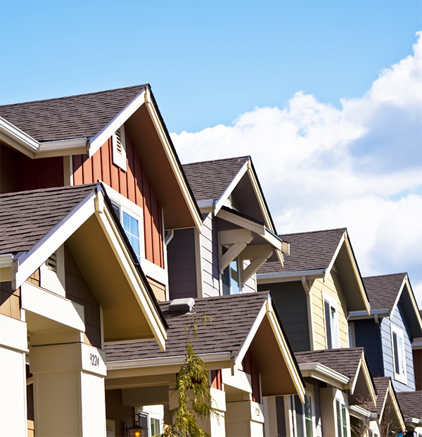row of new townhouses